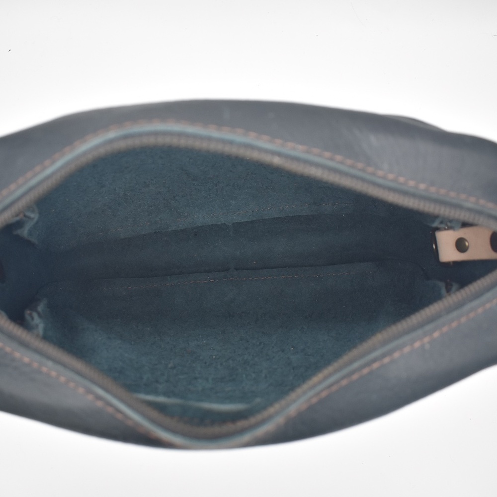 Go Forth Goods Original Sarah Leather Crossbody Indigo Bison with Custom Options - Picture 9 of 9